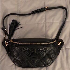 TORY BURCH BLACK FLEMING SOFT BELT BAG